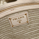 PRADA Shoulder Bag Nylon Beige Gold Auth MX164-10