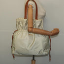 PRADA Shoulder Bag Nylon Beige Gold Auth MX164-21