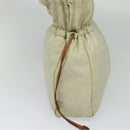 PRADA Shoulder Bag Nylon Beige Gold Auth MX164-3