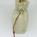 PRADA Shoulder Bag Nylon Beige Gold Auth MX164-4