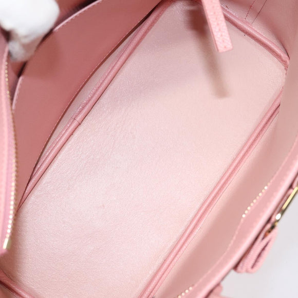 Salvatore Ferragamo Shoulder Bag Leather Pink Gold Auth MX166V