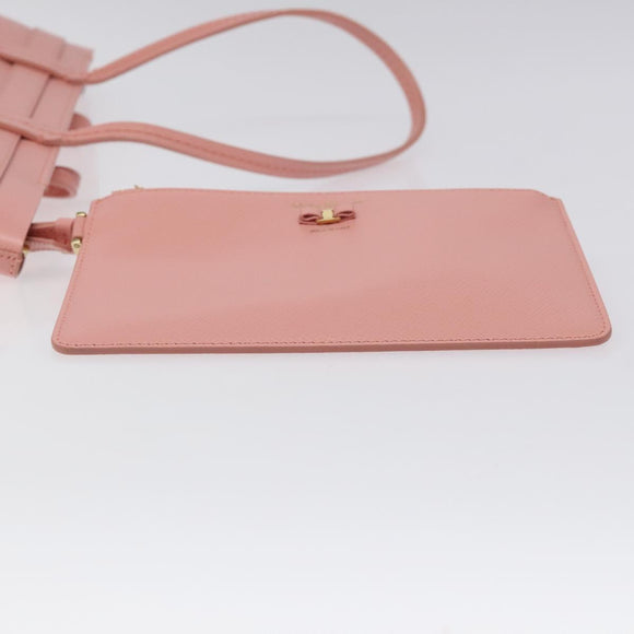 Salvatore Ferragamo Shoulder Bag Leather Pink Gold Auth MX166V