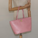 Salvatore Ferragamo Shoulder Bag Leather Pink Gold Auth MX166V-30