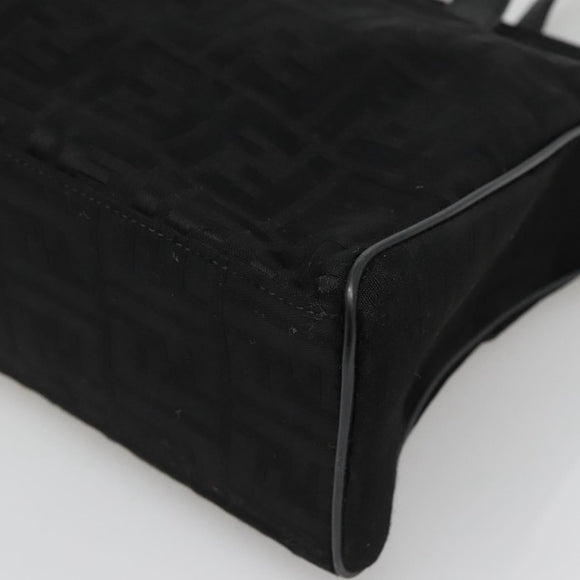 FENDI Zucca Canvas Tote Bag Gold Black Auth MX167