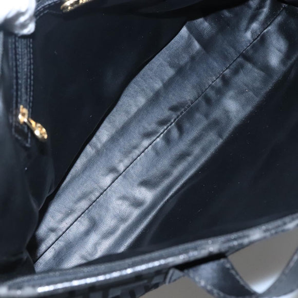 FENDI Zucca Canvas Tote Bag Gold Black Auth MX167