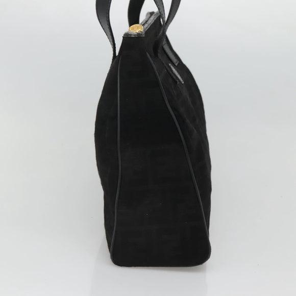 FENDI Zucca Canvas Tote Bag Gold Black Auth MX167