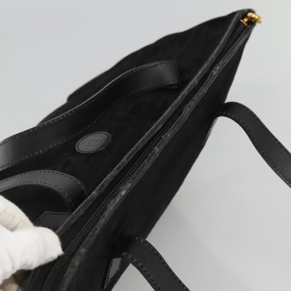 FENDI Zucca Canvas Tote Bag Gold Black Auth MX167