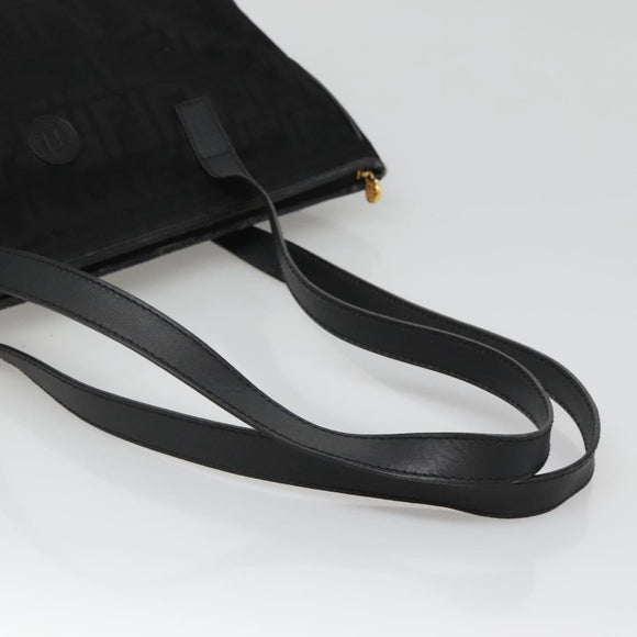 FENDI Zucca Canvas Tote Bag Gold Black Auth MX167