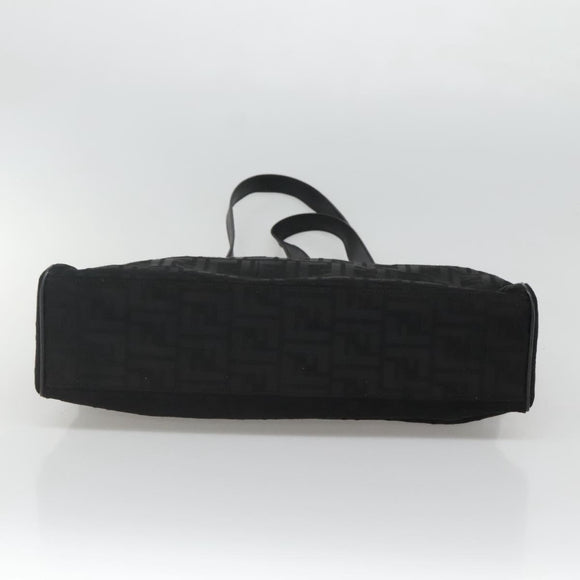 FENDI Zucca Canvas Tote Bag Gold Black Auth MX167