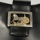 CELINE Shoulder Bag Leather Black Gold Auth MX169-10