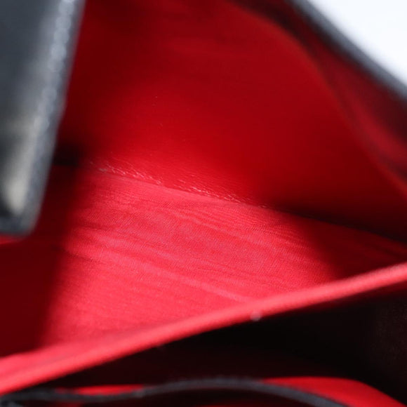 CELINE Shoulder Bag Leather Black Gold Auth MX169