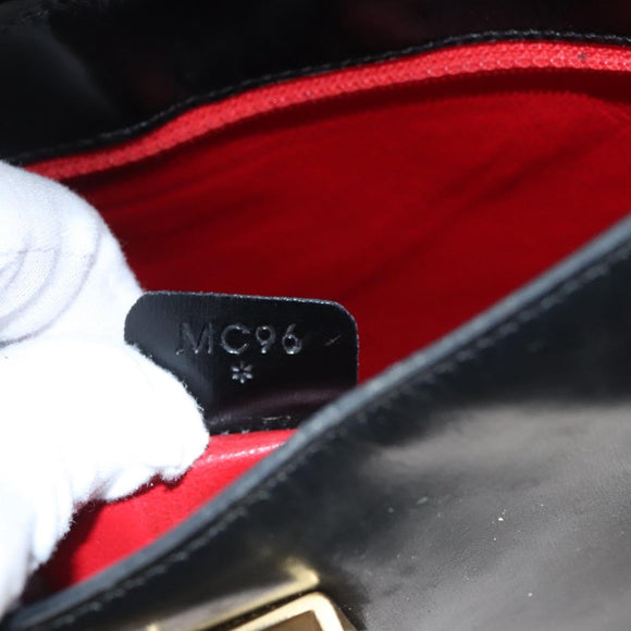 CELINE Shoulder Bag Leather Black Gold Auth MX169