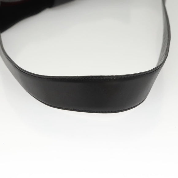 CELINE Shoulder Bag Leather Black Gold Auth MX169