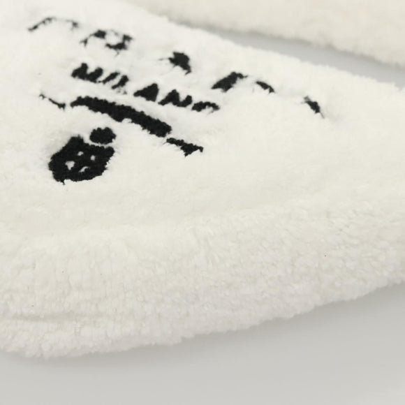 PRADA Shoulder Bag Pile White Silver Auth MX183AM