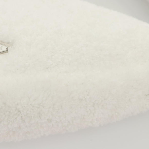 PRADA Shoulder Bag Pile White Silver Auth MX183AM