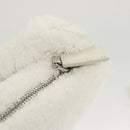 PRADA Shoulder Bag Pile White Silver Auth MX183SAM-9