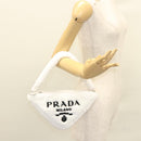 PRADA Shoulder Bag Pile White Silver Auth MX183AM-22