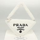 PRADA Shoulder Bag Pile White Silver Auth MX183AM-12