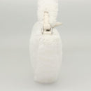 PRADA Shoulder Bag Pile White Silver Auth MX183SAM-4