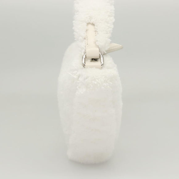 PRADA Shoulder Bag Pile White Silver Auth MX183AM