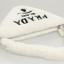 PRADA Shoulder Bag Pile White Silver Auth MX183AM-6