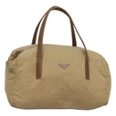 PRADA Shoulder Bag Nylon Beige Auth MX184-1