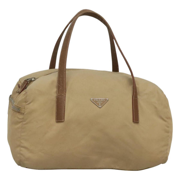 PRADA Shoulder Bag Nylon Beige Auth MX184