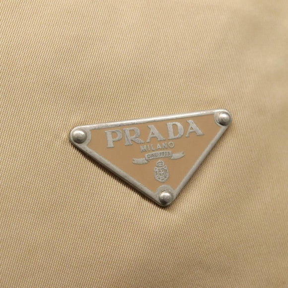 PRADA Shoulder Bag Nylon Beige Auth MX184