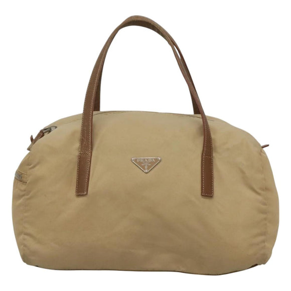 PRADA Shoulder Bag Nylon Beige Auth MX184