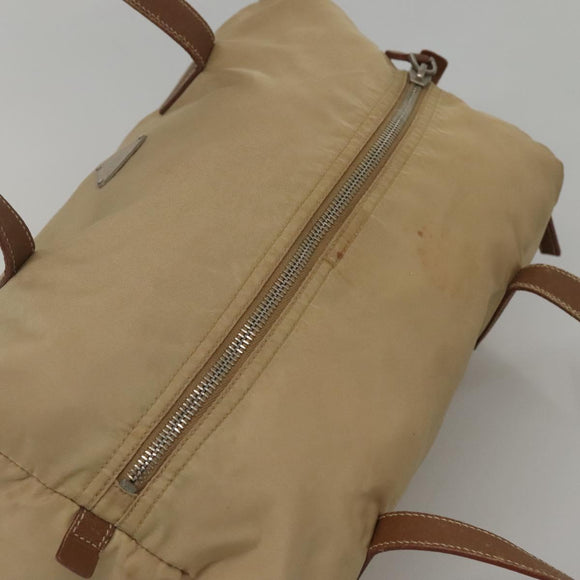 PRADA Shoulder Bag Nylon Beige Auth MX184