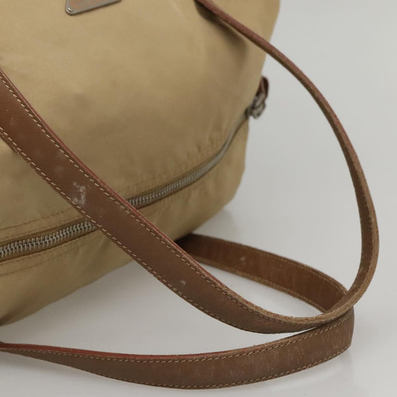 PRADA Shoulder Bag Nylon Beige Auth MX184