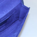 SAINT LAURENT Clutch Bag Leather Blue Gold 311213 Auth MX188-17