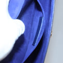 SAINT LAURENT Clutch Bag Leather Blue Gold 311213 Auth MX188-11