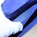 SAINT LAURENT Clutch Bag Leather Blue Gold 311213 Auth MX188-12