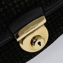 Salvatore Ferragamo Hand Bag Leather 2way Black Gold Auth MX189-9