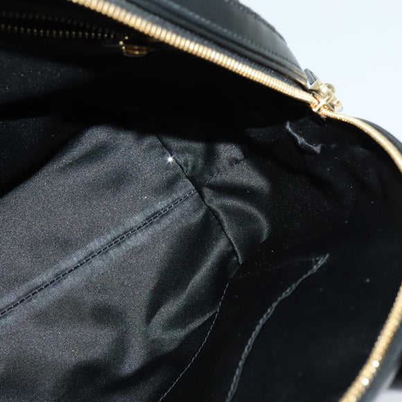 Salvatore Ferragamo Hand Bag Leather 2way Black Gold Auth MX189