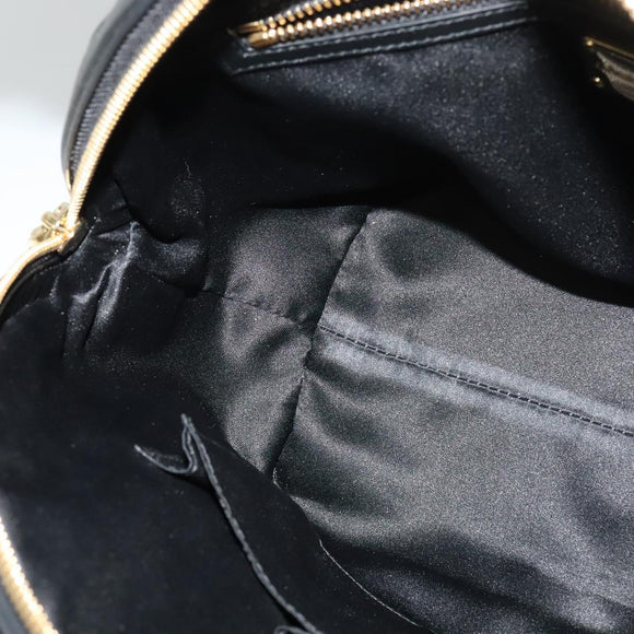 Salvatore Ferragamo Hand Bag Leather 2way Black Gold Auth MX189