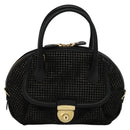 Salvatore Ferragamo Hand Bag Leather 2way Black Gold Auth MX189-13