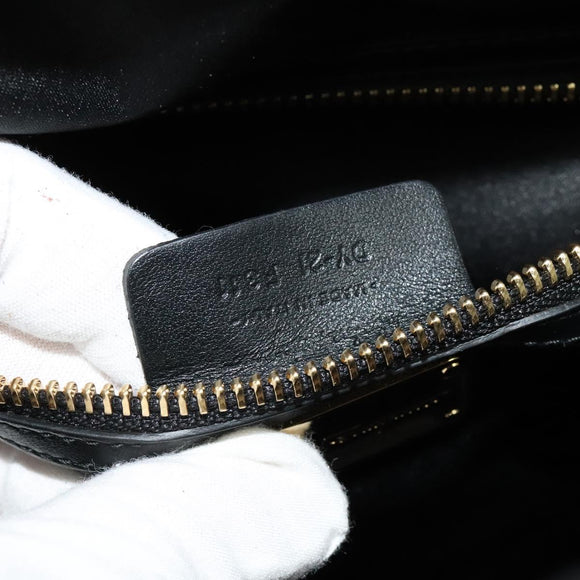 Salvatore Ferragamo Hand Bag Leather 2way Black Gold Auth MX189