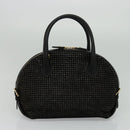 Salvatore Ferragamo Hand Bag Leather 2way Black Gold Auth MX189-2