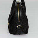Salvatore Ferragamo Hand Bag Leather 2way Black Gold Auth MX189-4