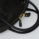 Salvatore Ferragamo Hand Bag Leather 2way Black Gold Auth MX189-6