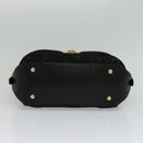 Salvatore Ferragamo Hand Bag Leather 2way Black Gold Auth MX189-5