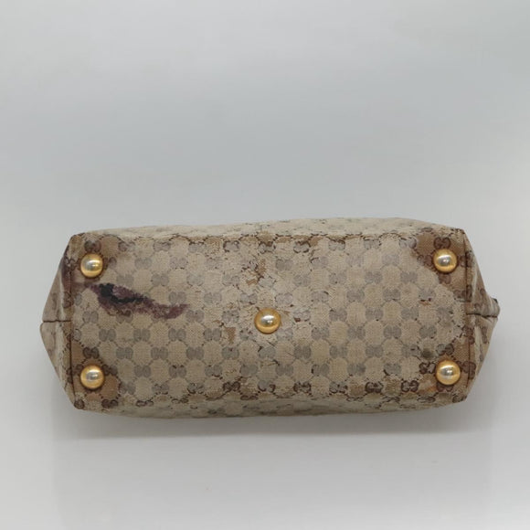GUCCI GG Kristallen Tote Bag Beige 207291 Auth MX192