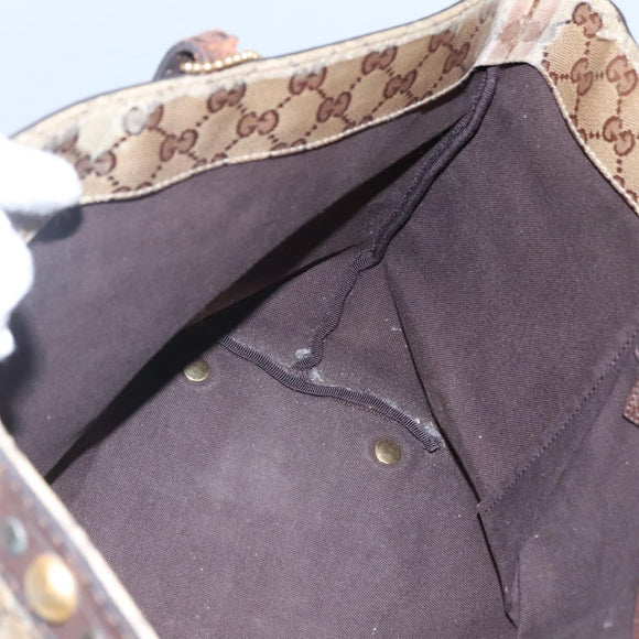 GUCCI GG Crystal Tote Bag Beige 207291 Auth MX192