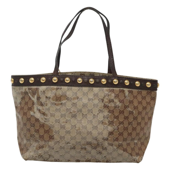 GUCCI GG Crystal Tote Bag Beige 207291 Auth MX192