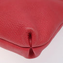 Salvatore Ferragamo Gancini Shoulder Bag Leather Pink Silver Auth MX210-9