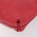 Salvatore Ferragamo Gancini Shoulder Bag Leather Pink Silver Auth MX210-15