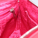 Salvatore Ferragamo Gancini Shoulder Bag Leather Pink Silver Auth MX210-19