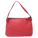 Salvatore Ferragamo Gancini Shoulder Bag Leather Pink Silver Auth MX210-2